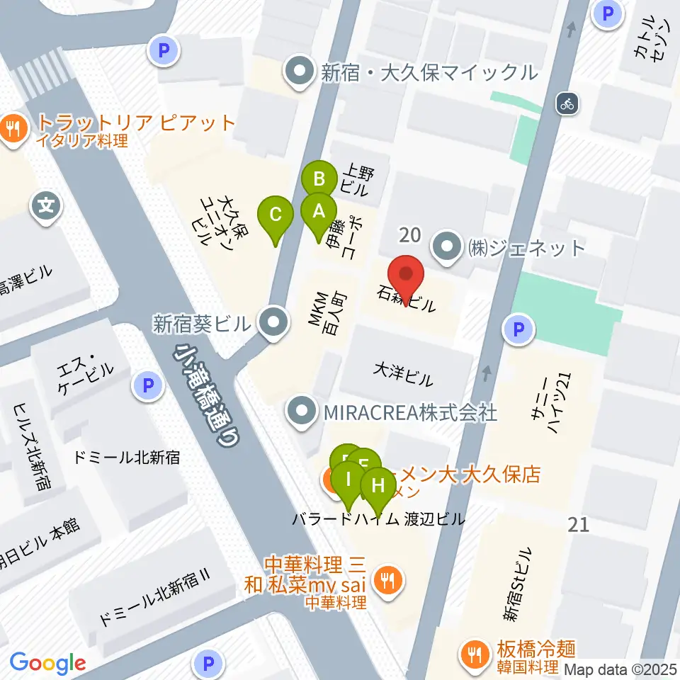 石森管楽器周辺のファミレス・ファーストフード一覧地図