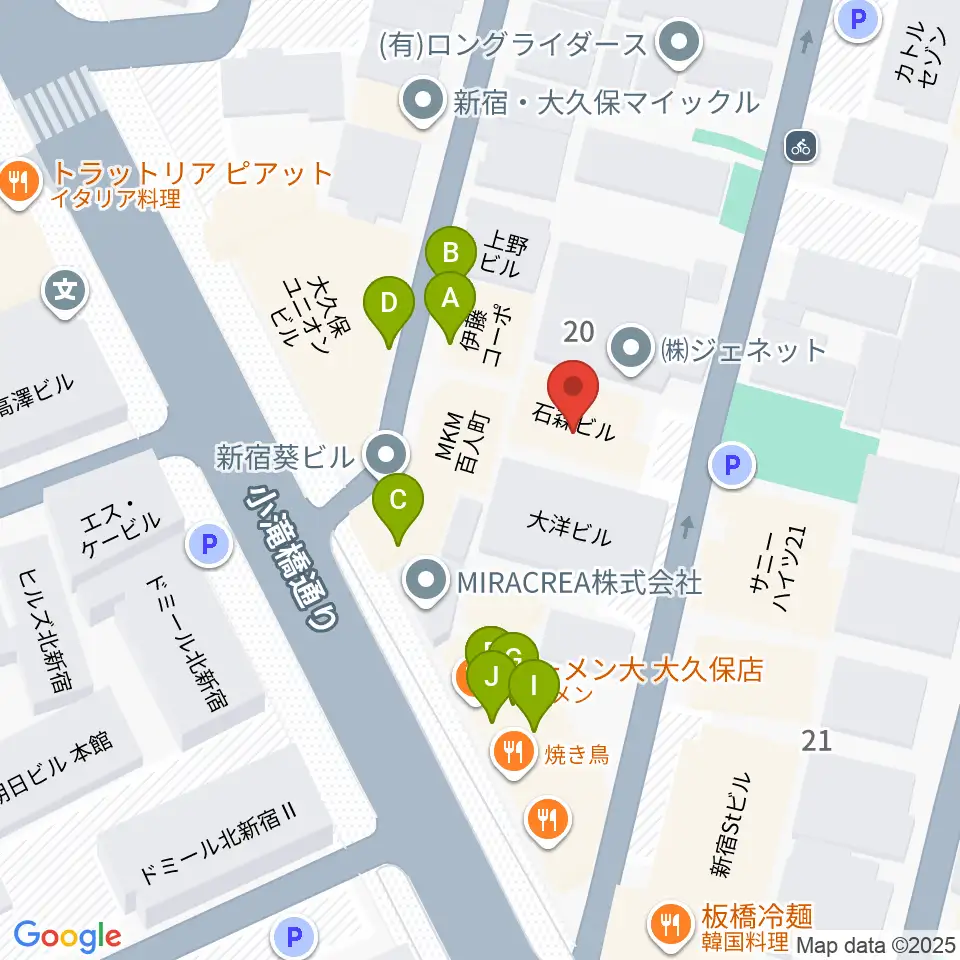 石森管楽器周辺のファミレス・ファーストフード一覧地図