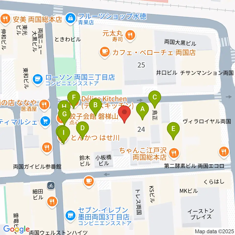 大沢フラメンコアカデミー周辺のファミレス・ファーストフード一覧地図