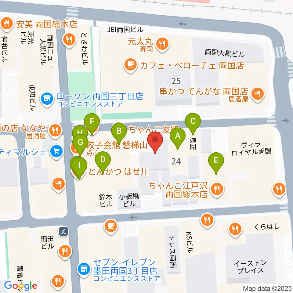 大沢フラメンコアカデミー周辺のファミレス・ファーストフード一覧地図