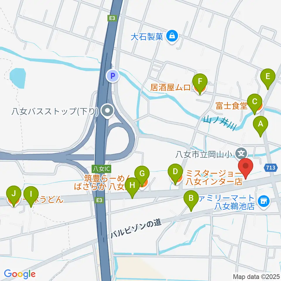エム田中音楽教室周辺のファミレス・ファーストフード一覧地図