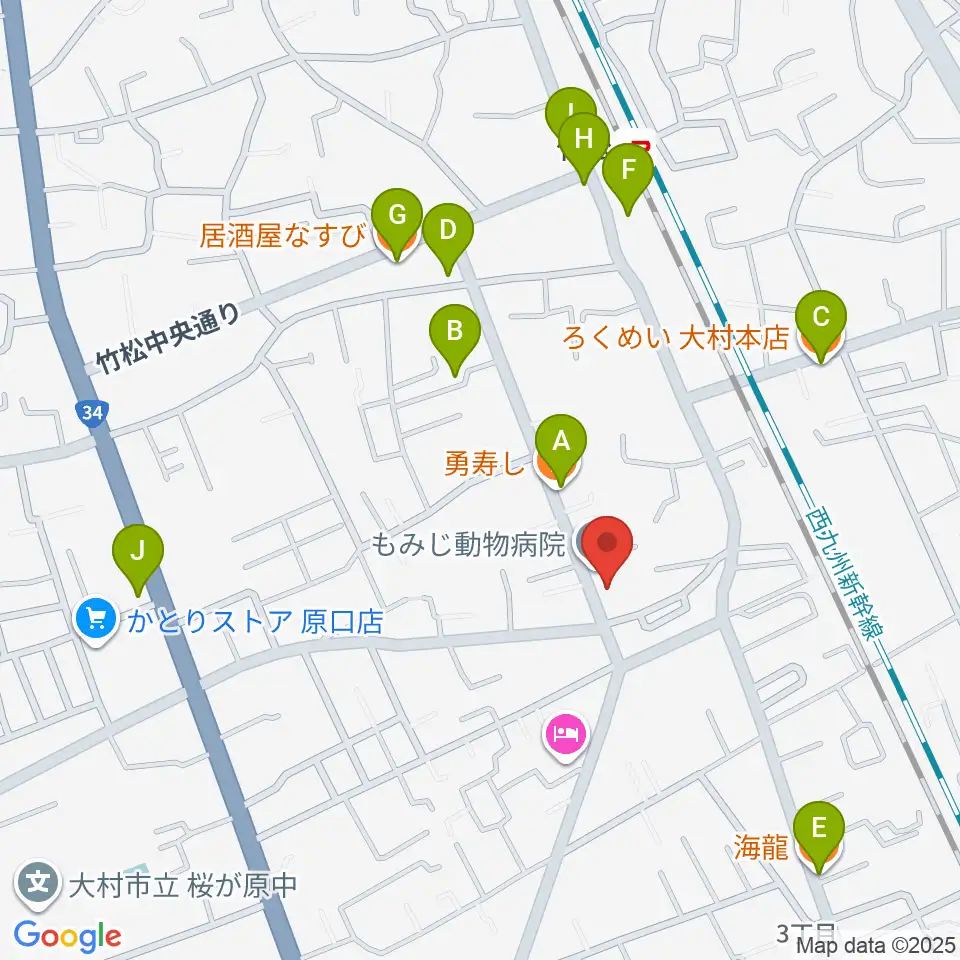 スタヂオギター教室周辺のファミレス・ファーストフード一覧地図