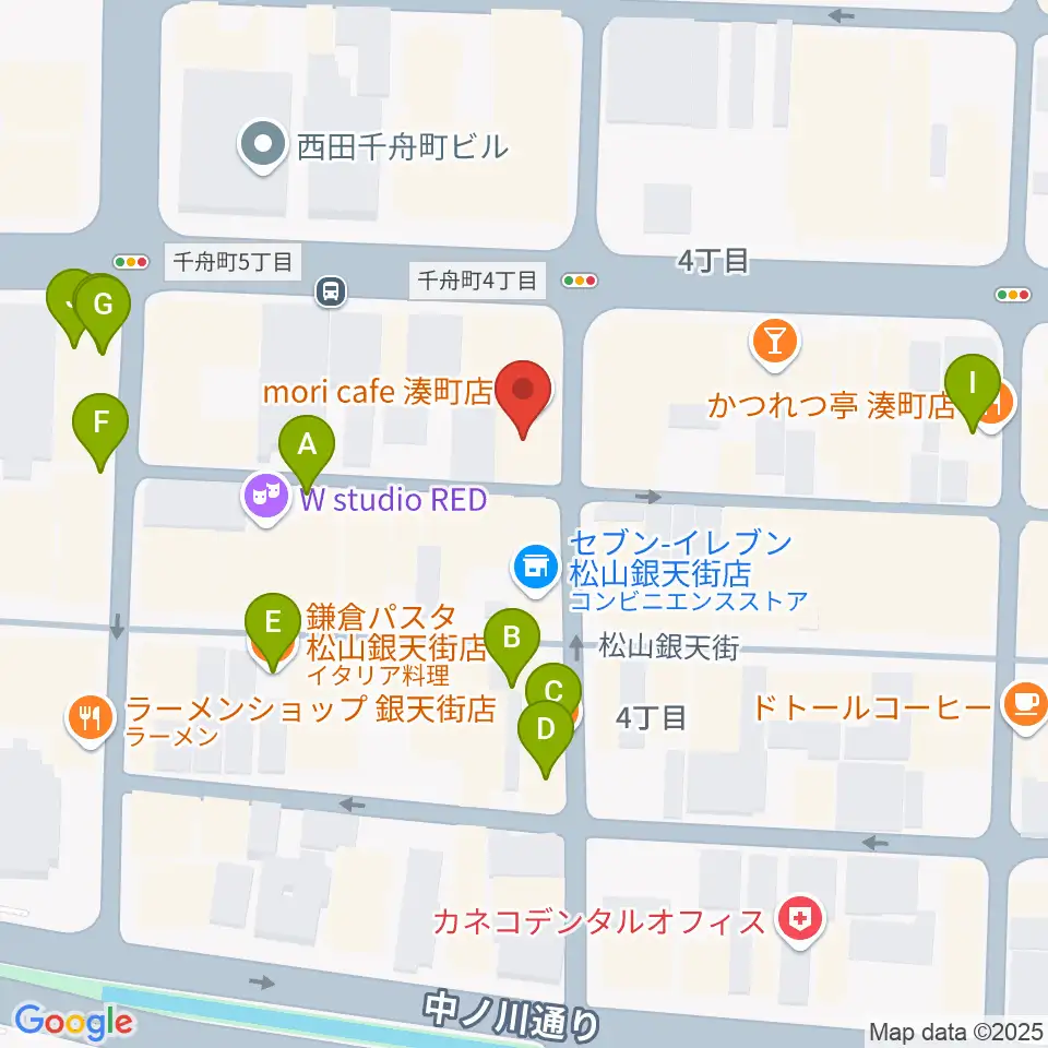 M.D.Tミュージックスクール周辺のファミレス・ファーストフード一覧地図