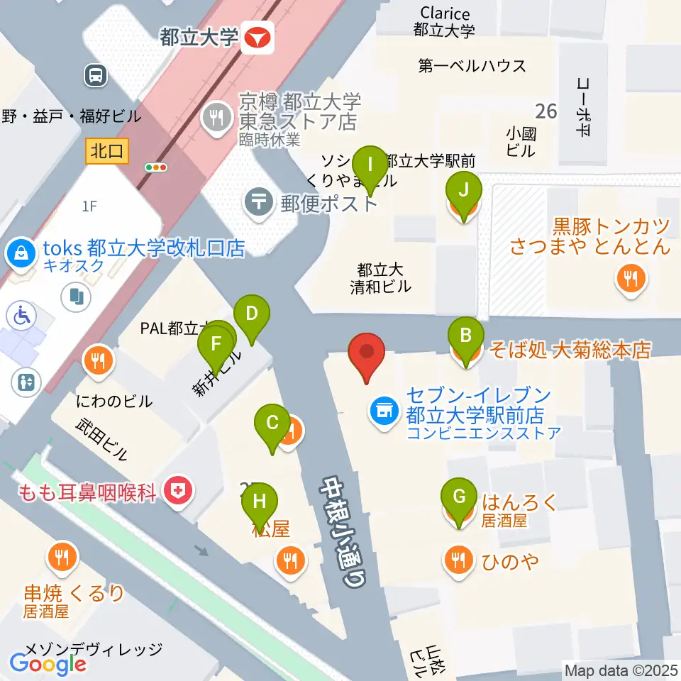 協葉ピアノ音楽教室周辺のファミレス・ファーストフード一覧地図