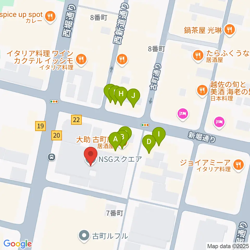 国際音楽・ダンス・エンタテイメント専門学校周辺のファミレス・ファーストフード一覧地図