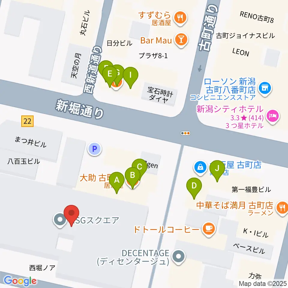 国際音楽・ダンス・エンタテイメント専門学校周辺のファミレス・ファーストフード一覧地図