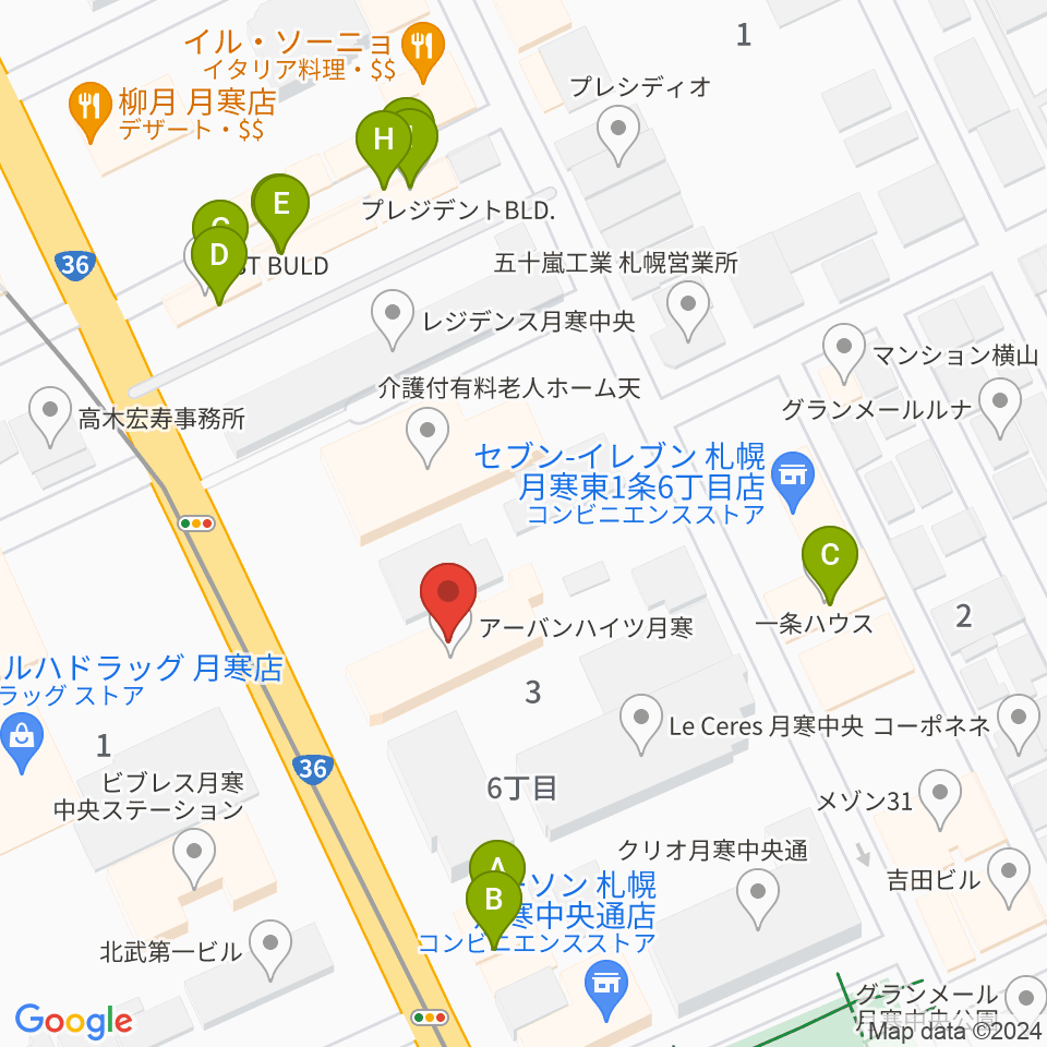 ライズ音楽院周辺のファミレス・ファーストフード一覧地図