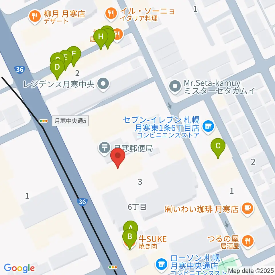 ライズ音楽院周辺のファミレス・ファーストフード一覧地図