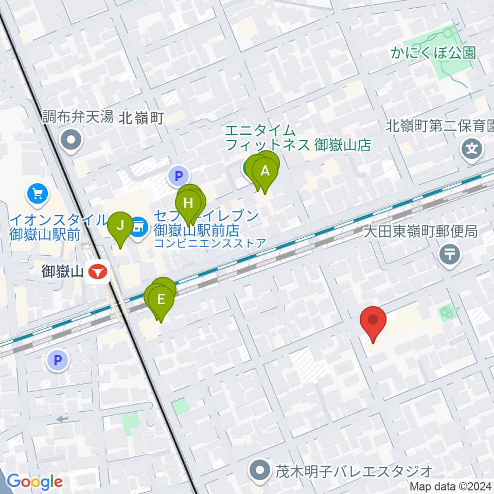 エミイ音楽教室周辺のファミレス・ファーストフード一覧地図