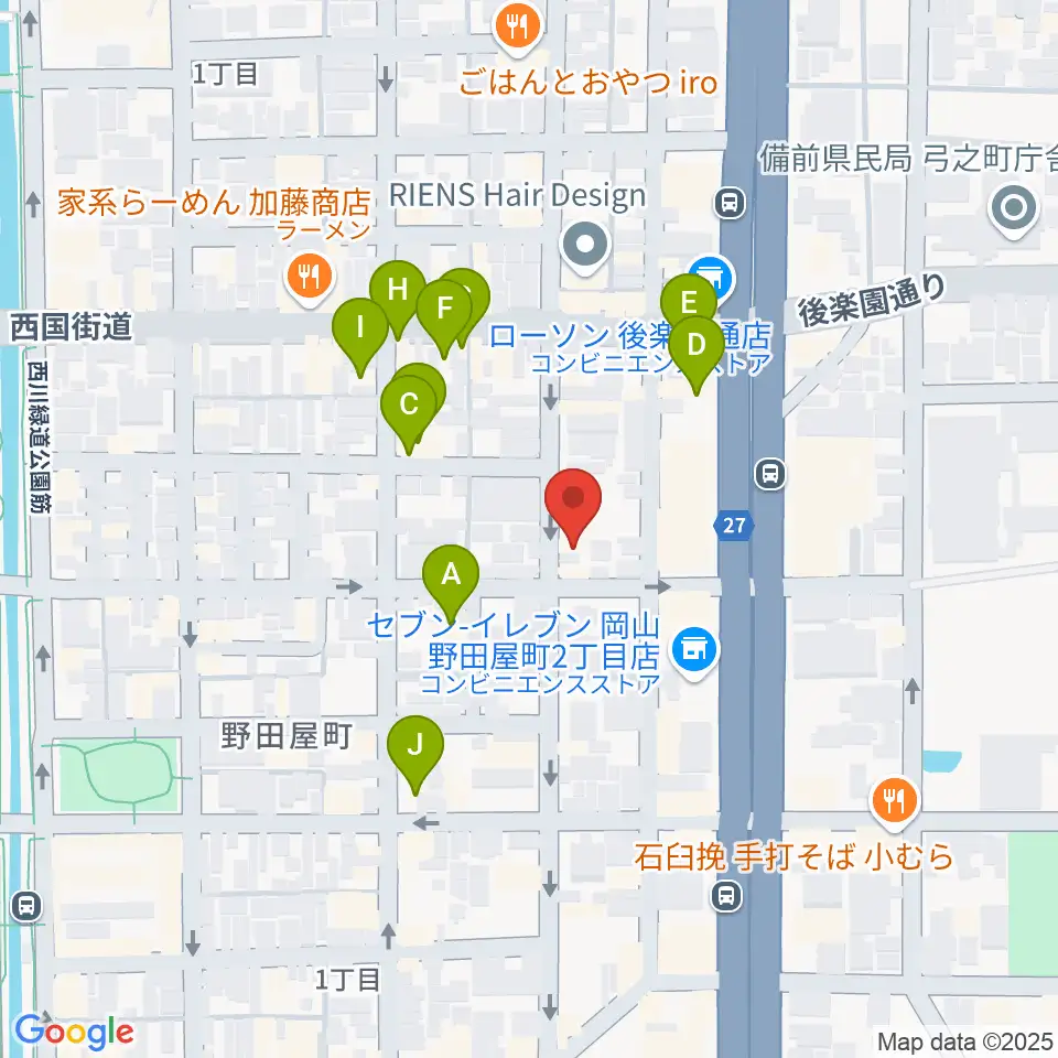 ROCK FIELD周辺のファミレス・ファーストフード一覧地図