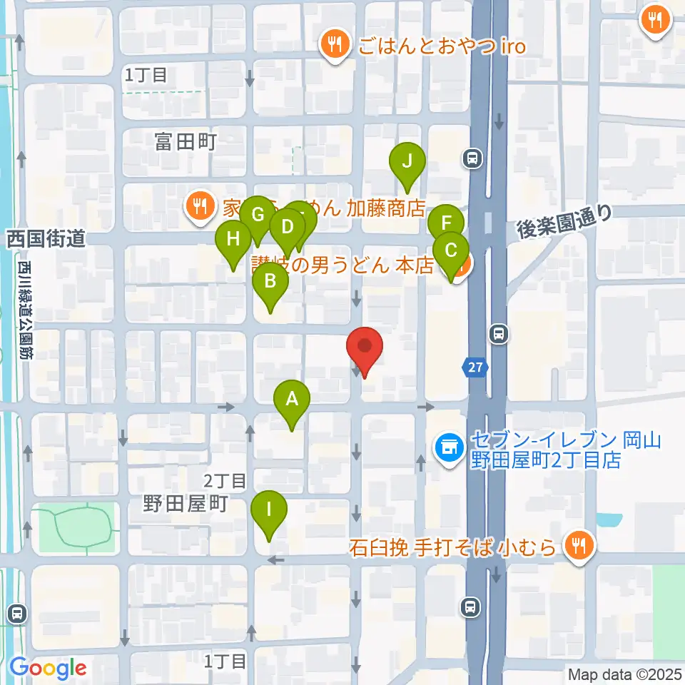 ROCK FIELD周辺のファミレス・ファーストフード一覧地図