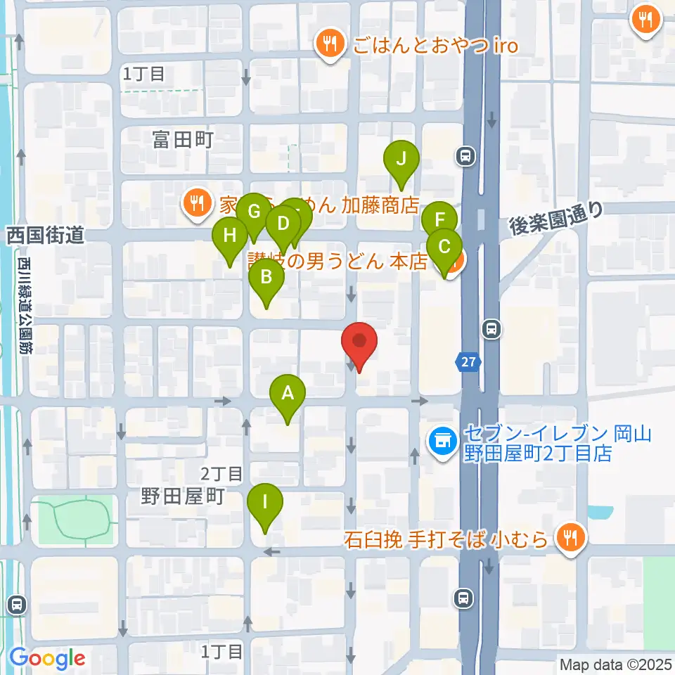 ROCK FIELD周辺のファミレス・ファーストフード一覧地図