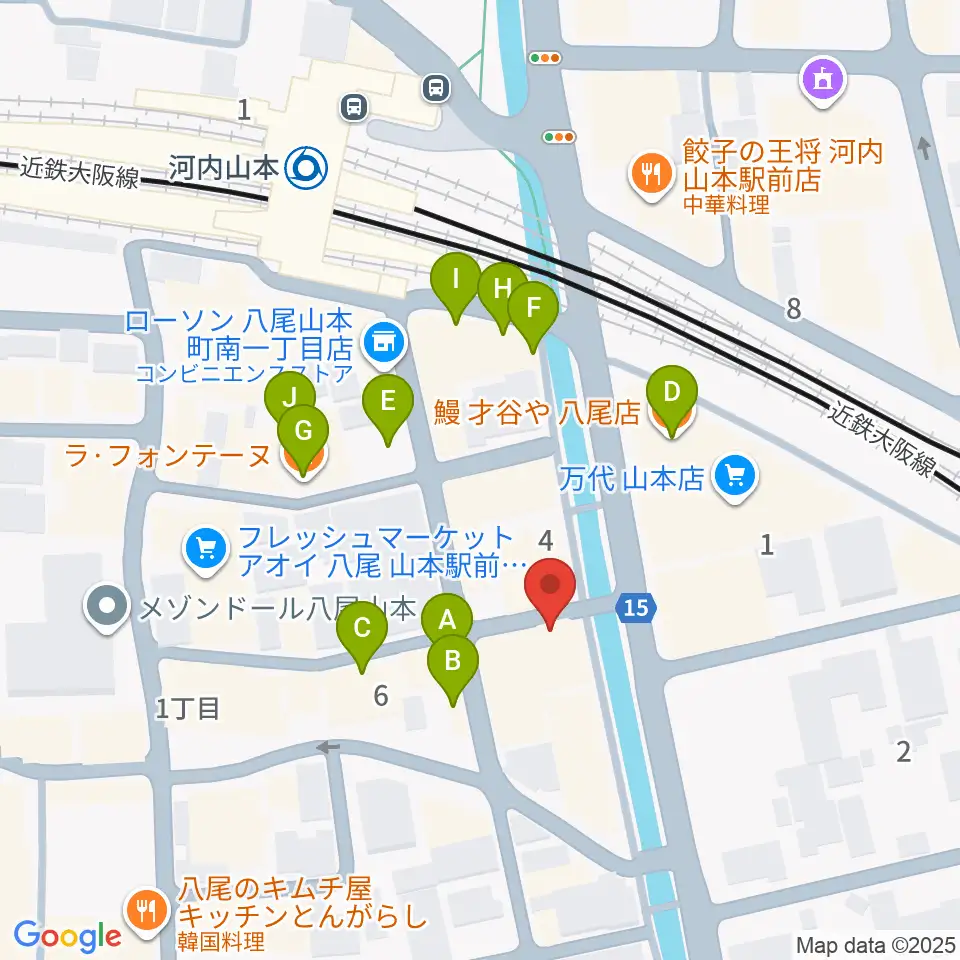 F2おんがく教室周辺のファミレス・ファーストフード一覧地図