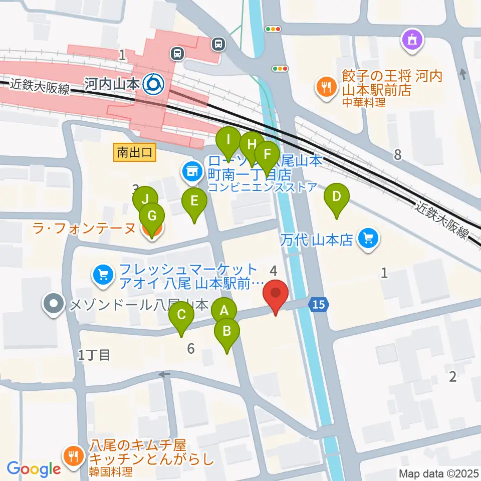 F2おんがく教室周辺のファミレス・ファーストフード一覧地図