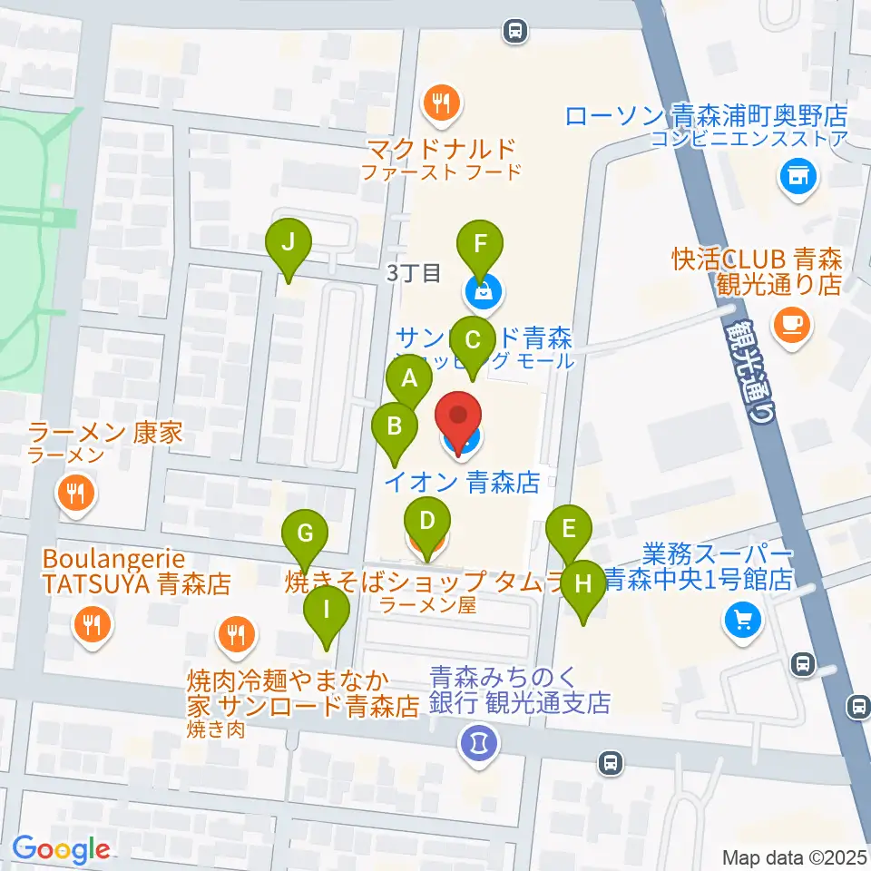 カルチャーセンターRAB学苑周辺のファミレス・ファーストフード一覧地図