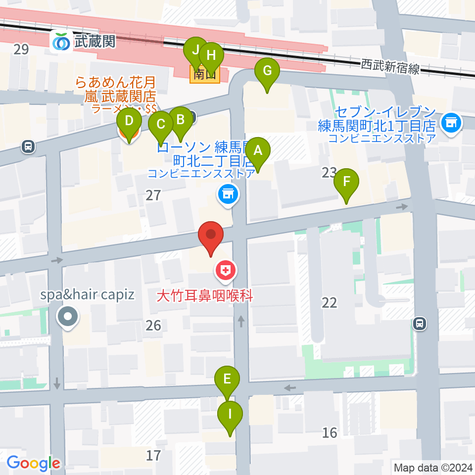 スタヂオワイズ周辺のファミレス・ファーストフード一覧地図