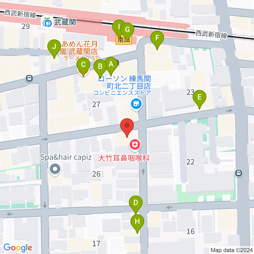 スタヂオワイズ周辺のファミレス・ファーストフード一覧地図