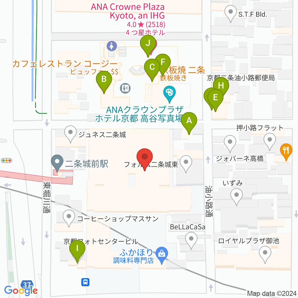 京都子どもの音楽教室周辺のファミレス・ファーストフード一覧地図