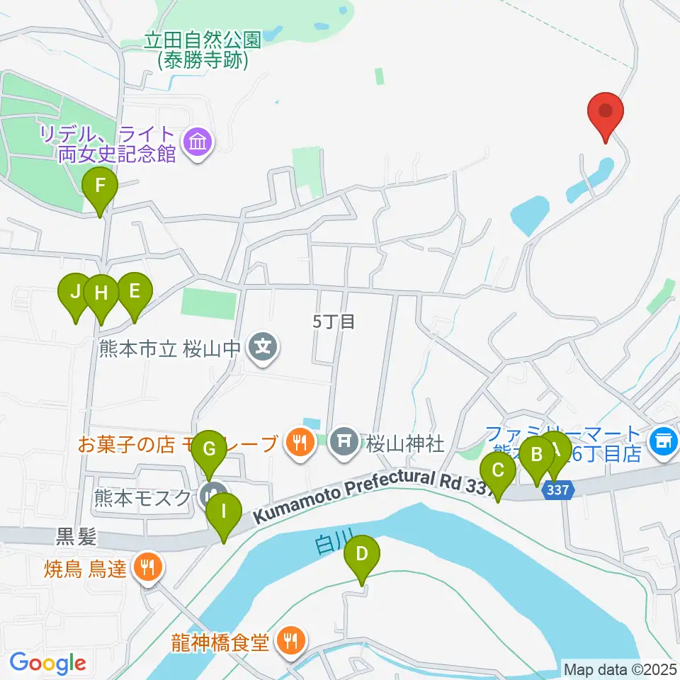Sonare 森のピアノ教室周辺のファミレス・ファーストフード一覧地図