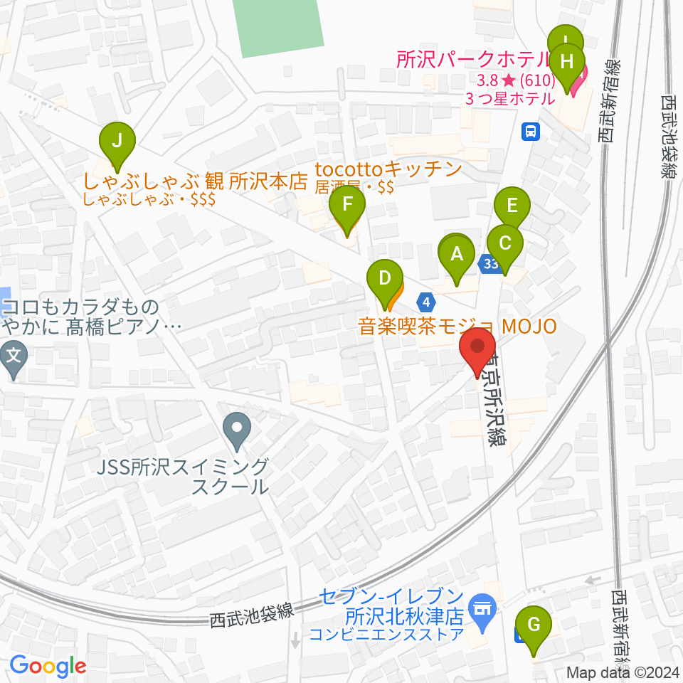 MTミュージックスクール周辺のファミレス・ファーストフード一覧地図