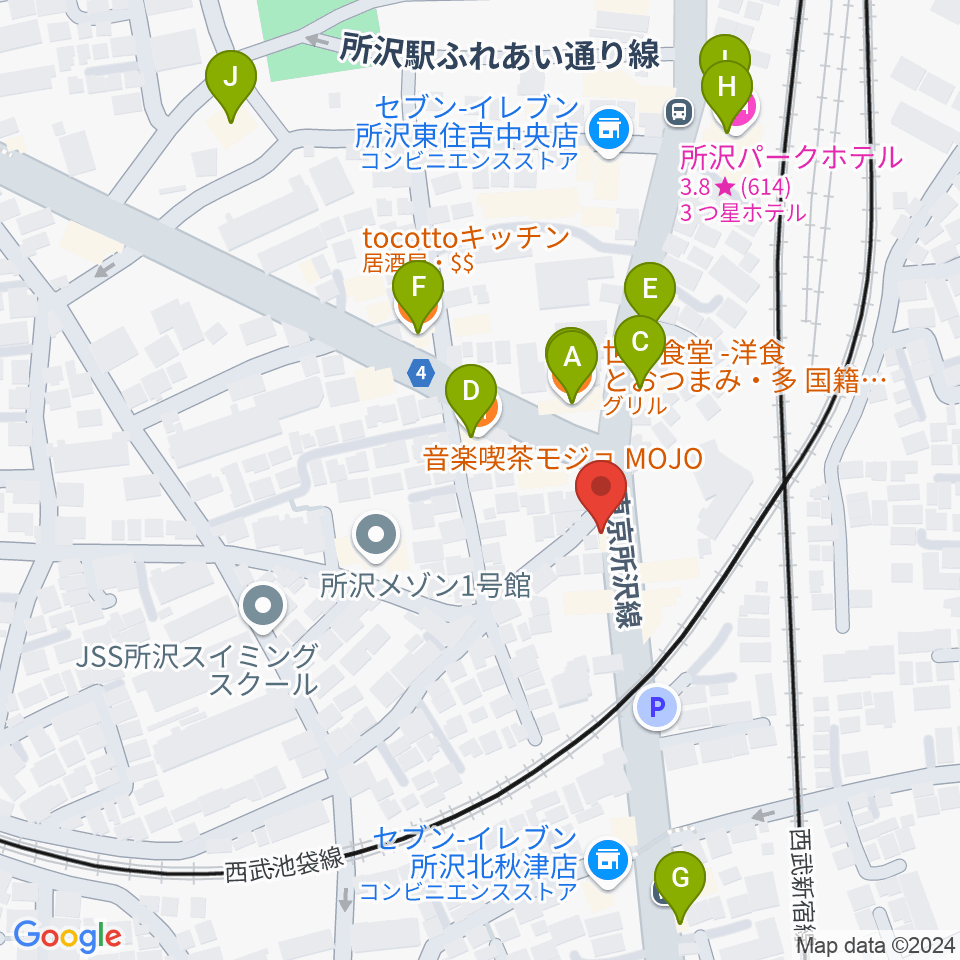 MTミュージックスクール周辺のファミレス・ファーストフード一覧地図