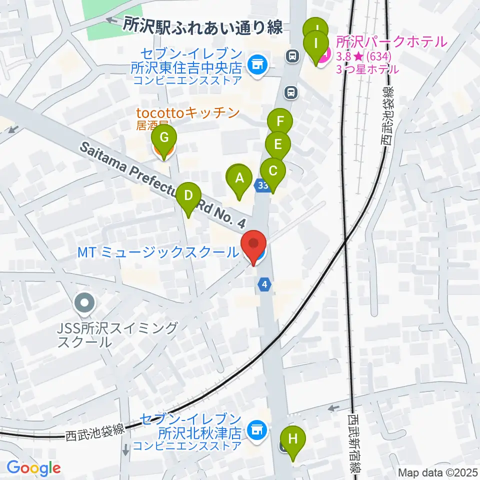MTミュージックスクール周辺のファミレス・ファーストフード一覧地図