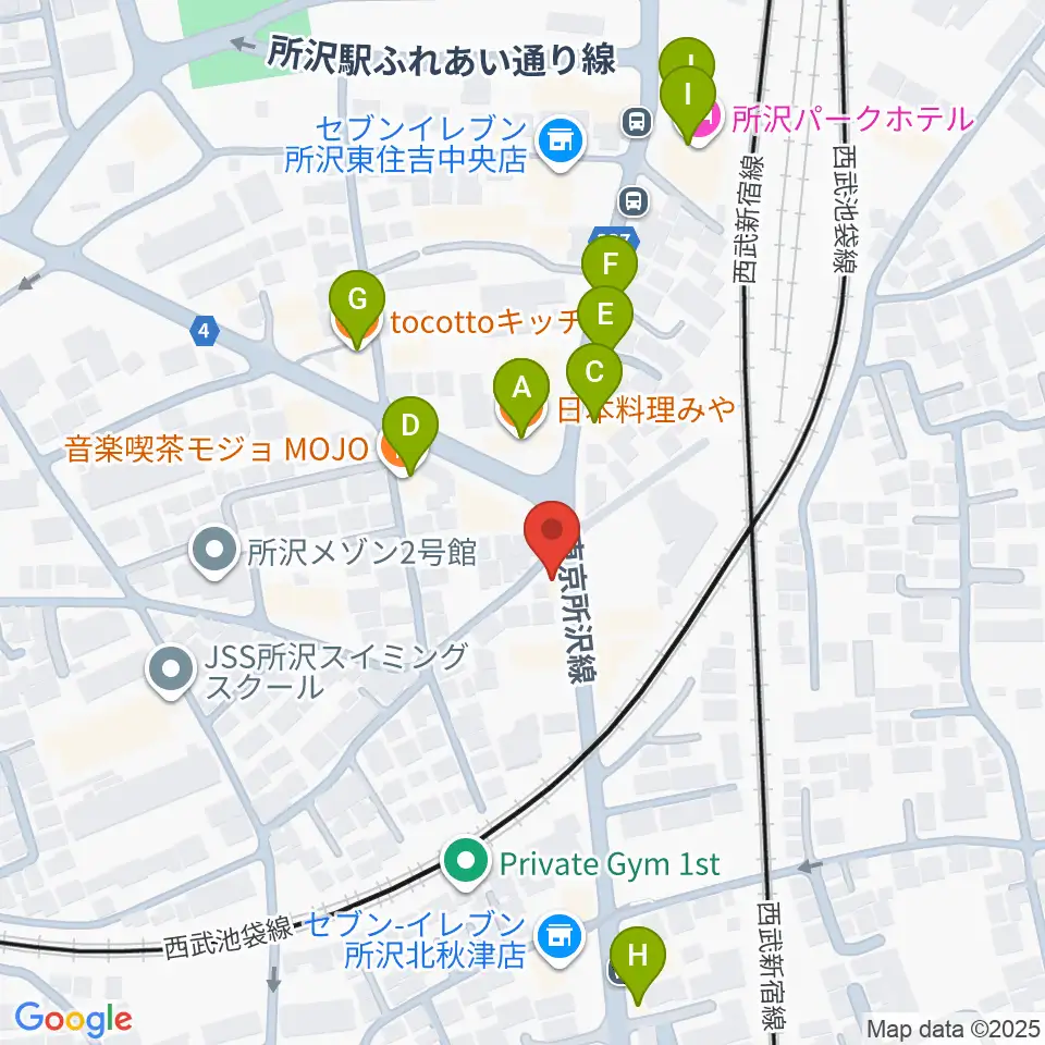 MTミュージックスクール周辺のファミレス・ファーストフード一覧地図