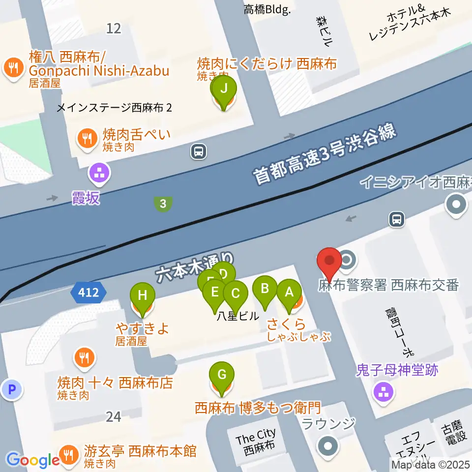 千藤三味線学院周辺のファミレス・ファーストフード一覧地図
