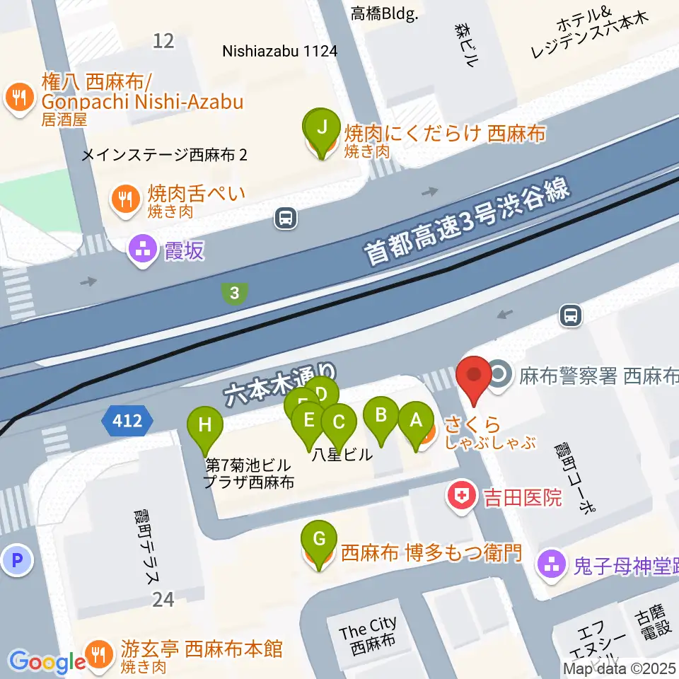 千藤三味線学院周辺のファミレス・ファーストフード一覧地図