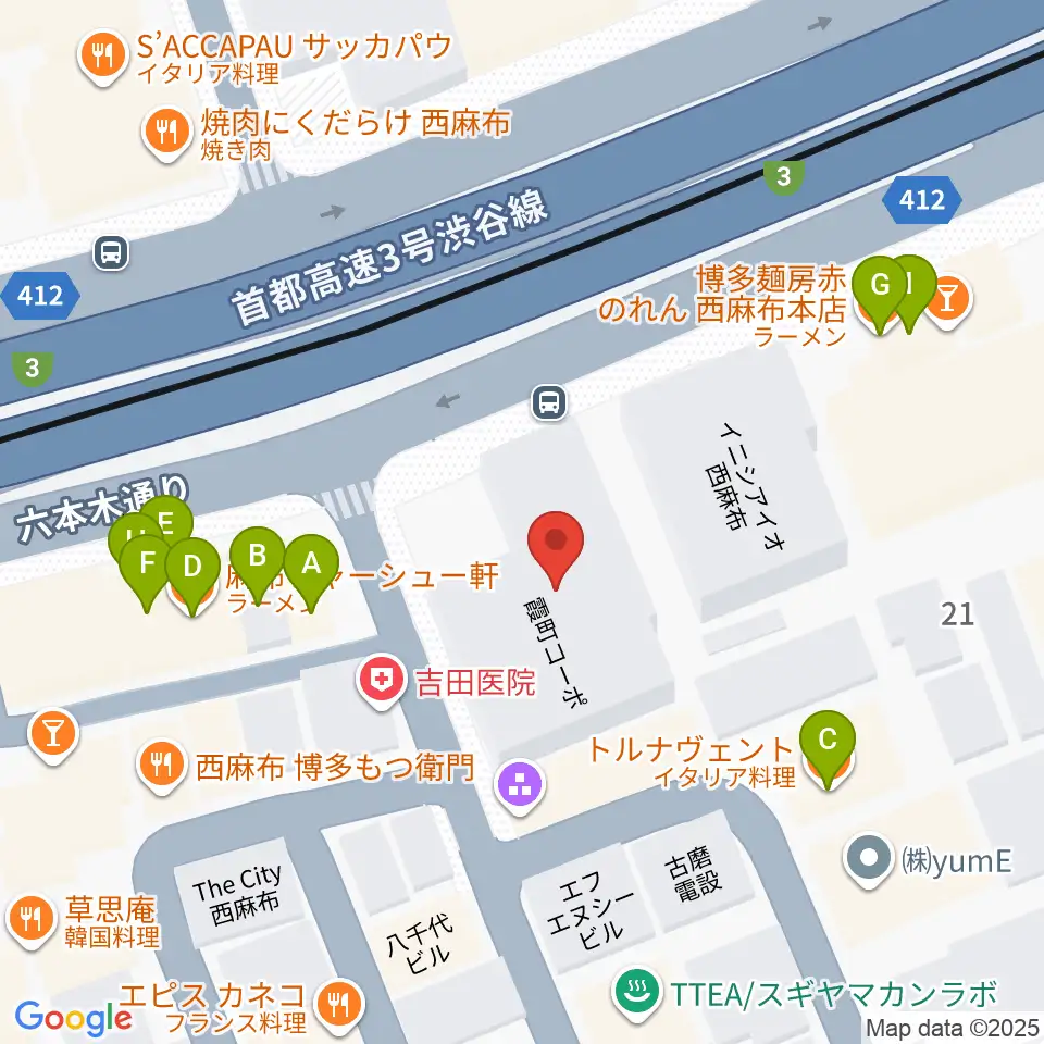 千藤三味線学院周辺のファミレス・ファーストフード一覧地図