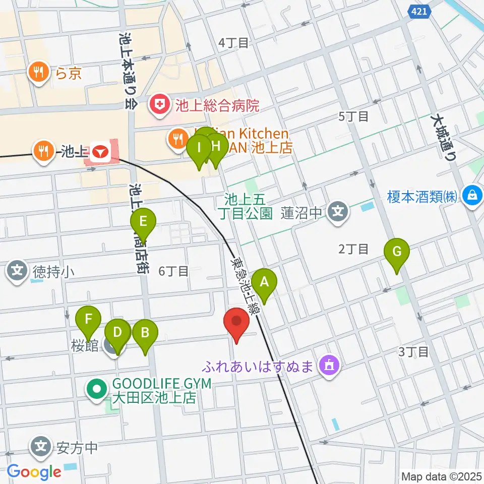 楽器レンタルNAF周辺のファミレス・ファーストフード一覧地図