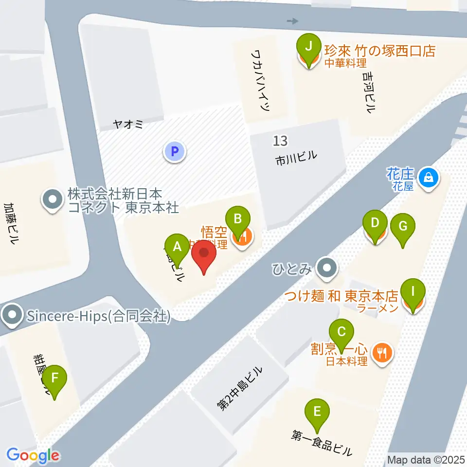 竹ノ塚STUDIO ICC周辺のファミレス・ファーストフード一覧地図