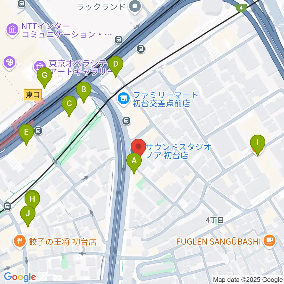 サウンドスタジオノア 初台店周辺のファミレス・ファーストフード一覧地図