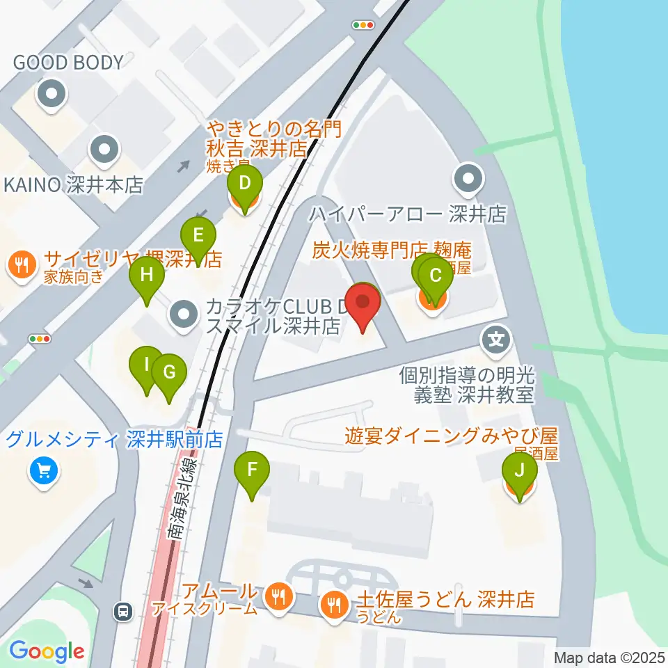 コタニピアノ工房周辺のファミレス・ファーストフード一覧地図