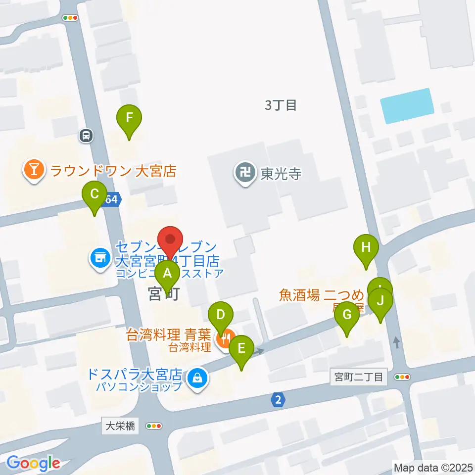 ゲートウェイスタジオ大宮店周辺のファミレス・ファーストフード一覧地図