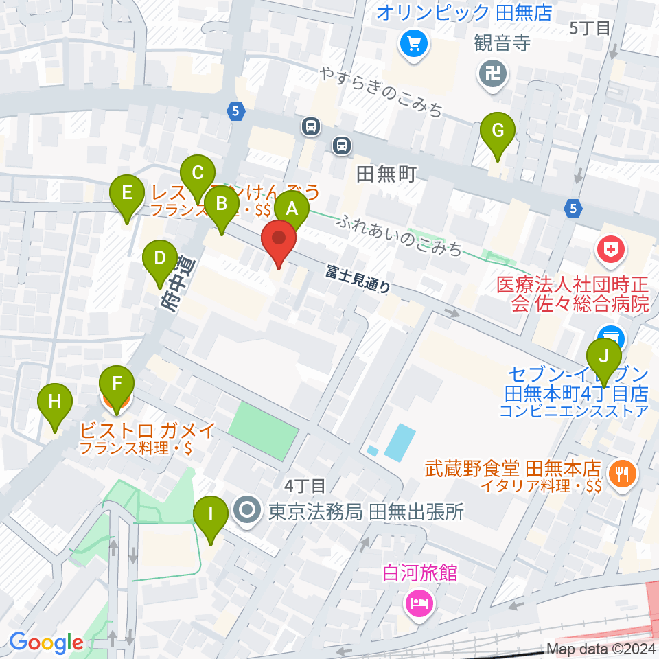 スタジオトライブ周辺のファミレス・ファーストフード一覧地図