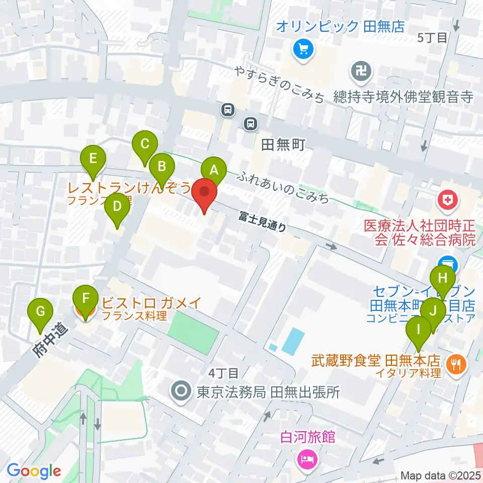 スタジオトライブ周辺のファミレス・ファーストフード一覧地図