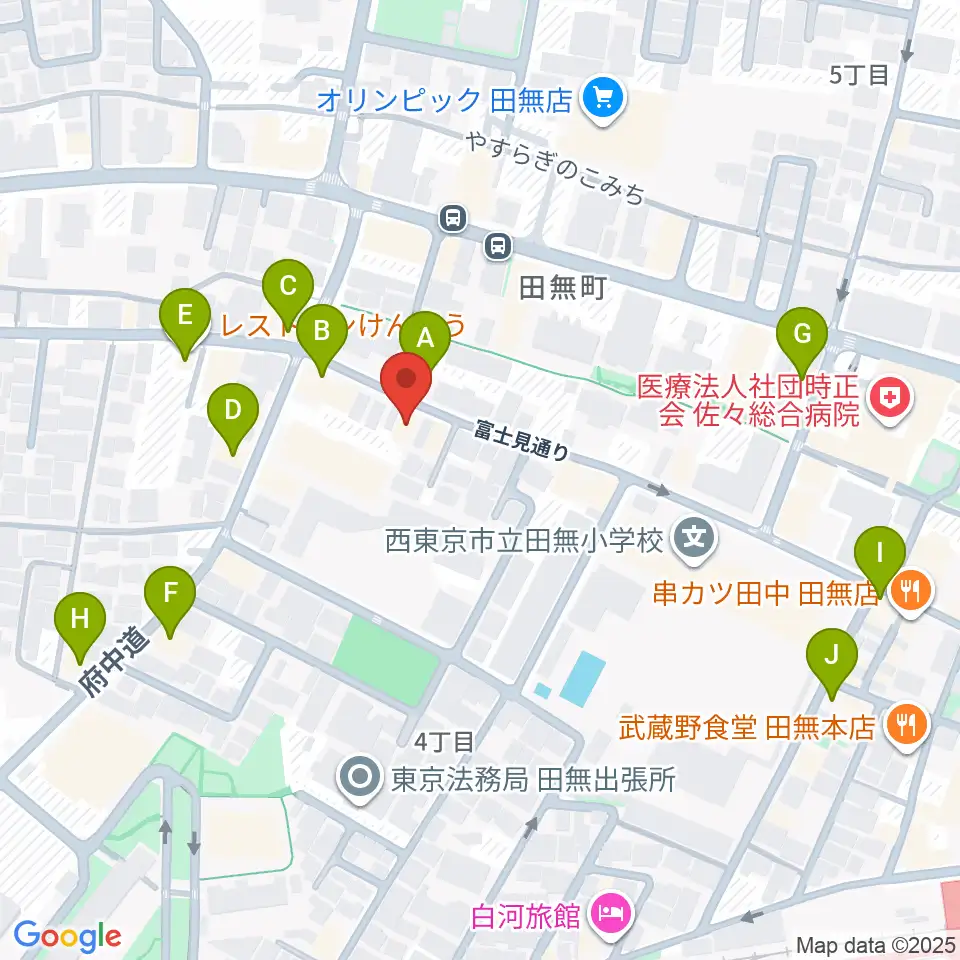 スタジオトライブ周辺のファミレス・ファーストフード一覧地図