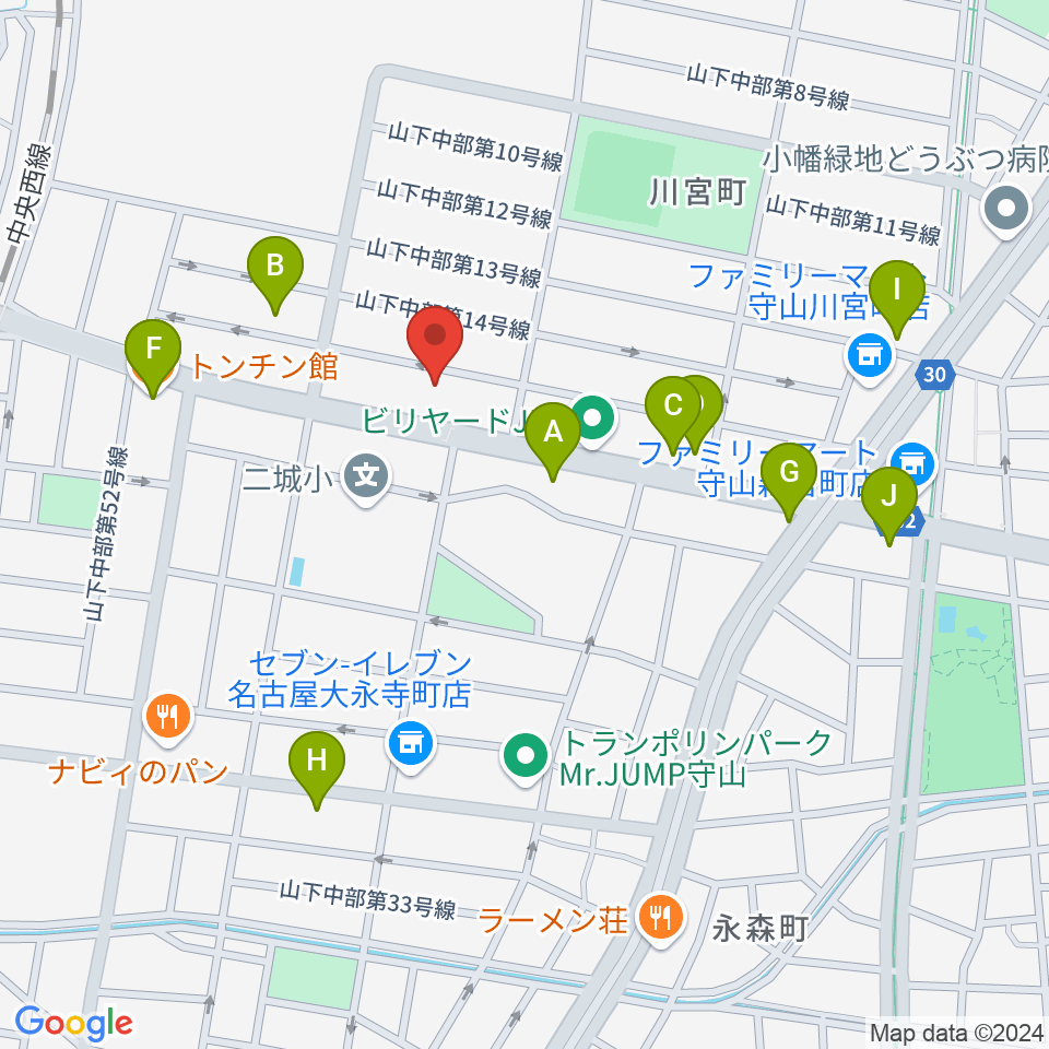 スタジオスプラッシュ周辺のファミレス・ファーストフード一覧地図