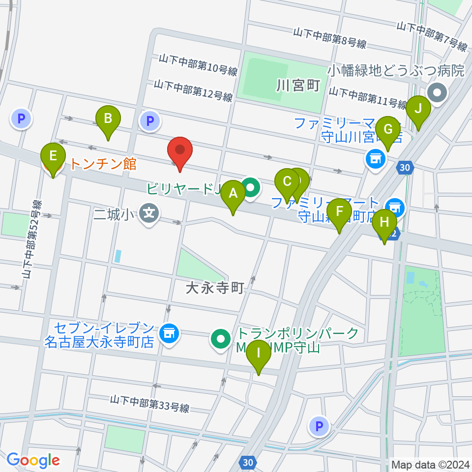 スタジオスプラッシュ周辺のファミレス・ファーストフード一覧地図