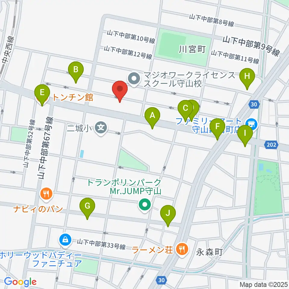 スタジオスプラッシュ周辺のファミレス・ファーストフード一覧地図