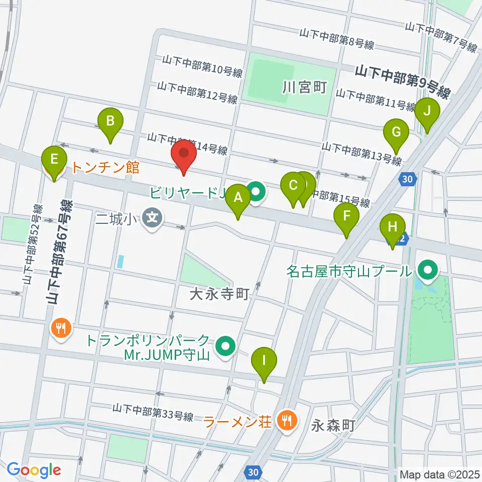 スタジオスプラッシュ周辺のファミレス・ファーストフード一覧地図