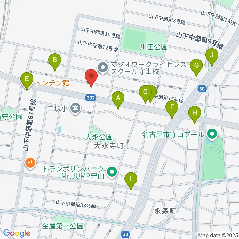 スタジオスプラッシュ周辺のファミレス・ファーストフード一覧地図