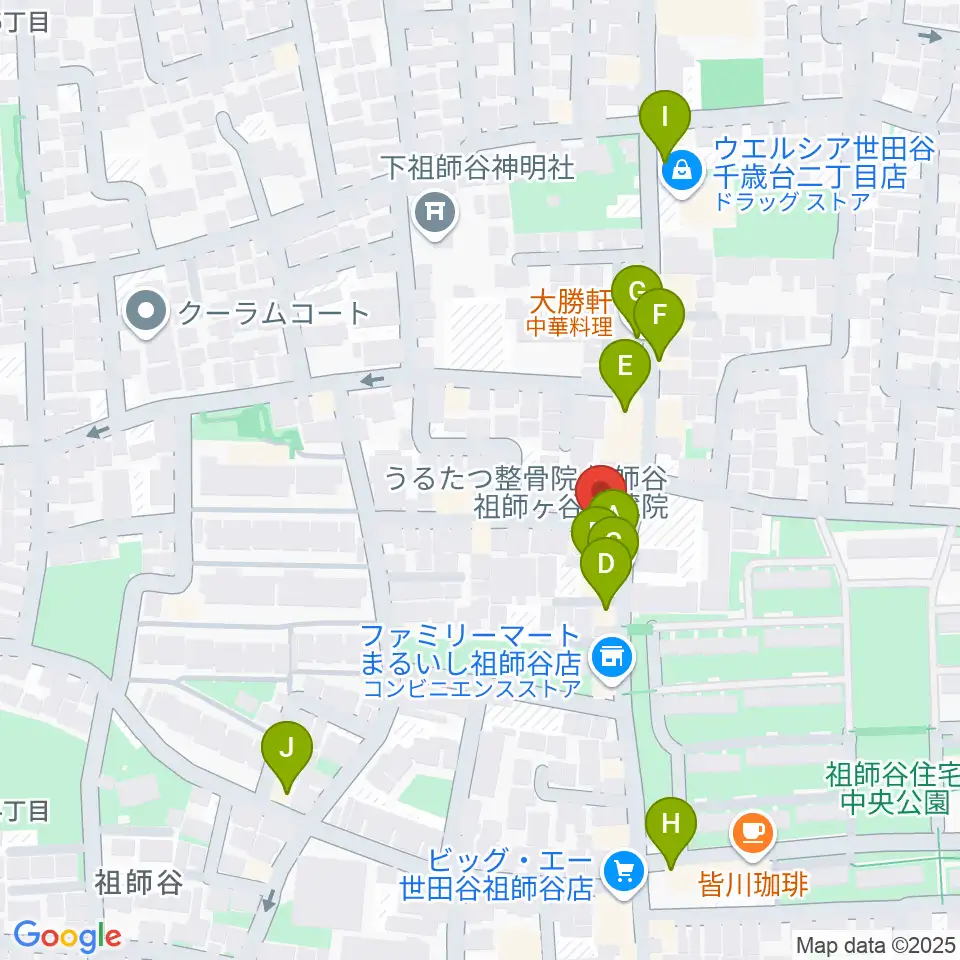 スタジオセイント周辺のファミレス・ファーストフード一覧地図