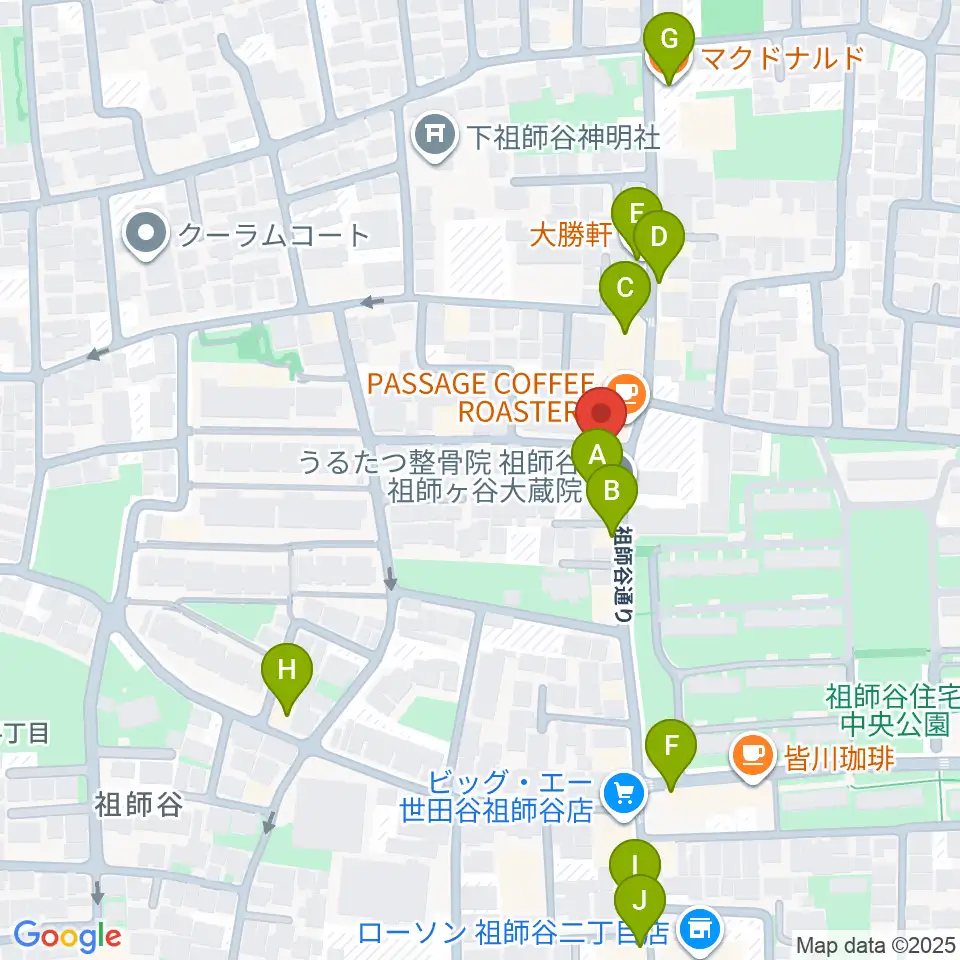 スタジオセイント周辺のファミレス・ファーストフード一覧地図