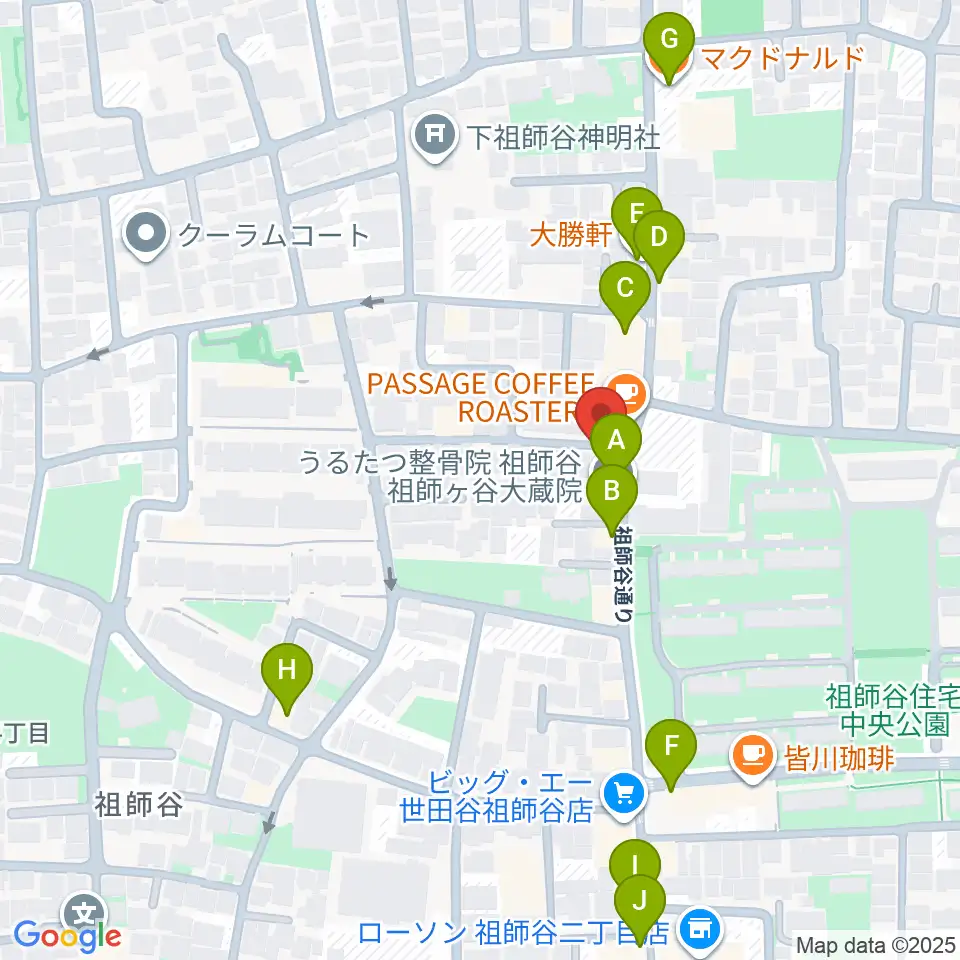 スタジオセイント周辺のファミレス・ファーストフード一覧地図