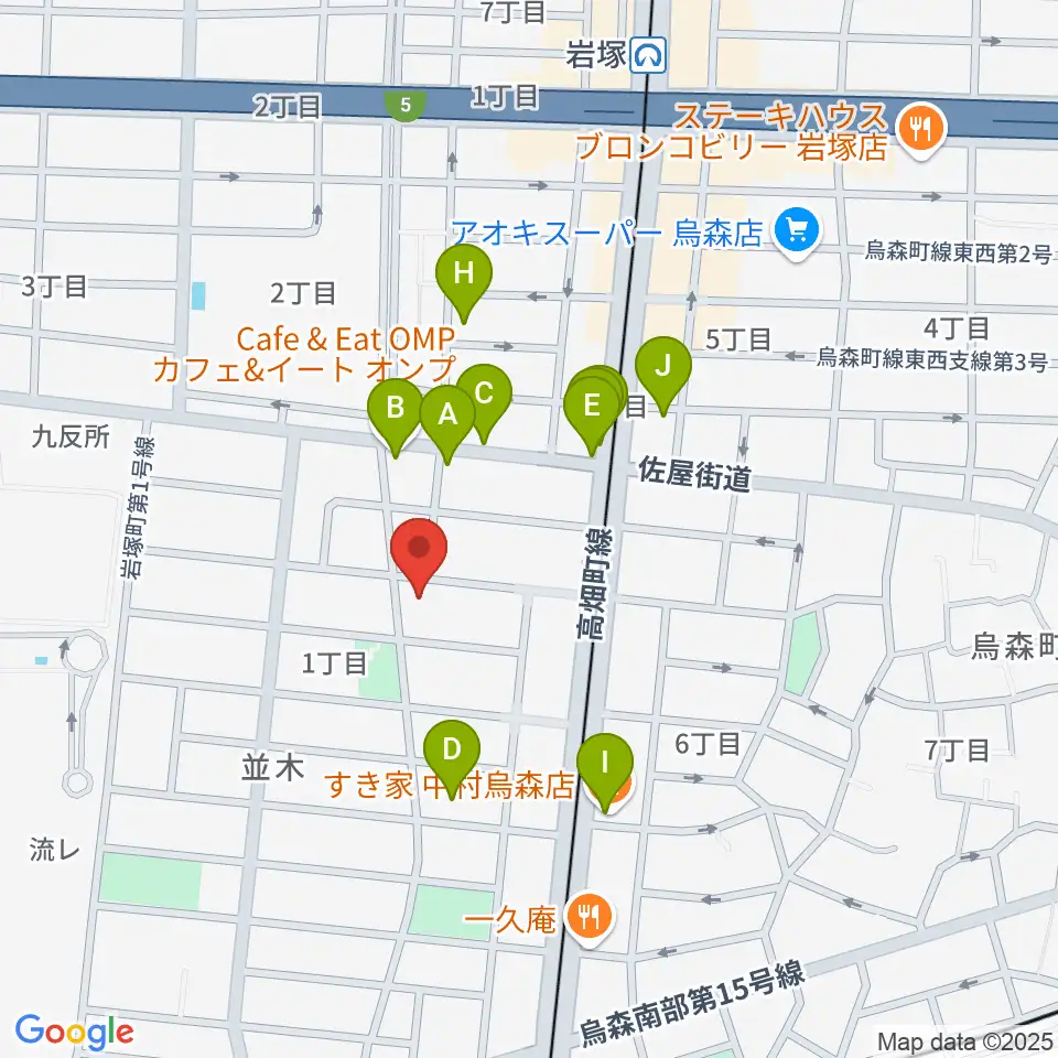 スタジオ・ルカロ周辺のファミレス・ファーストフード一覧地図