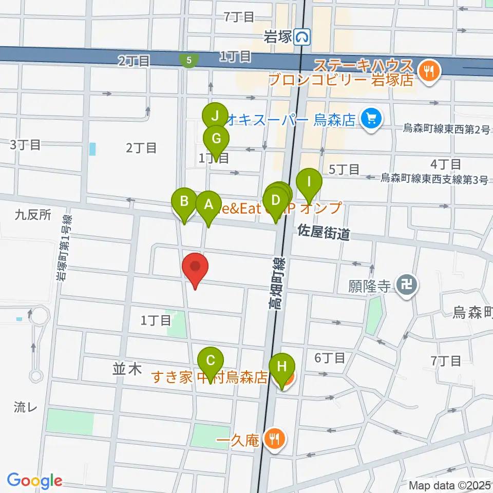 スタジオ・ルカロ周辺のファミレス・ファーストフード一覧地図