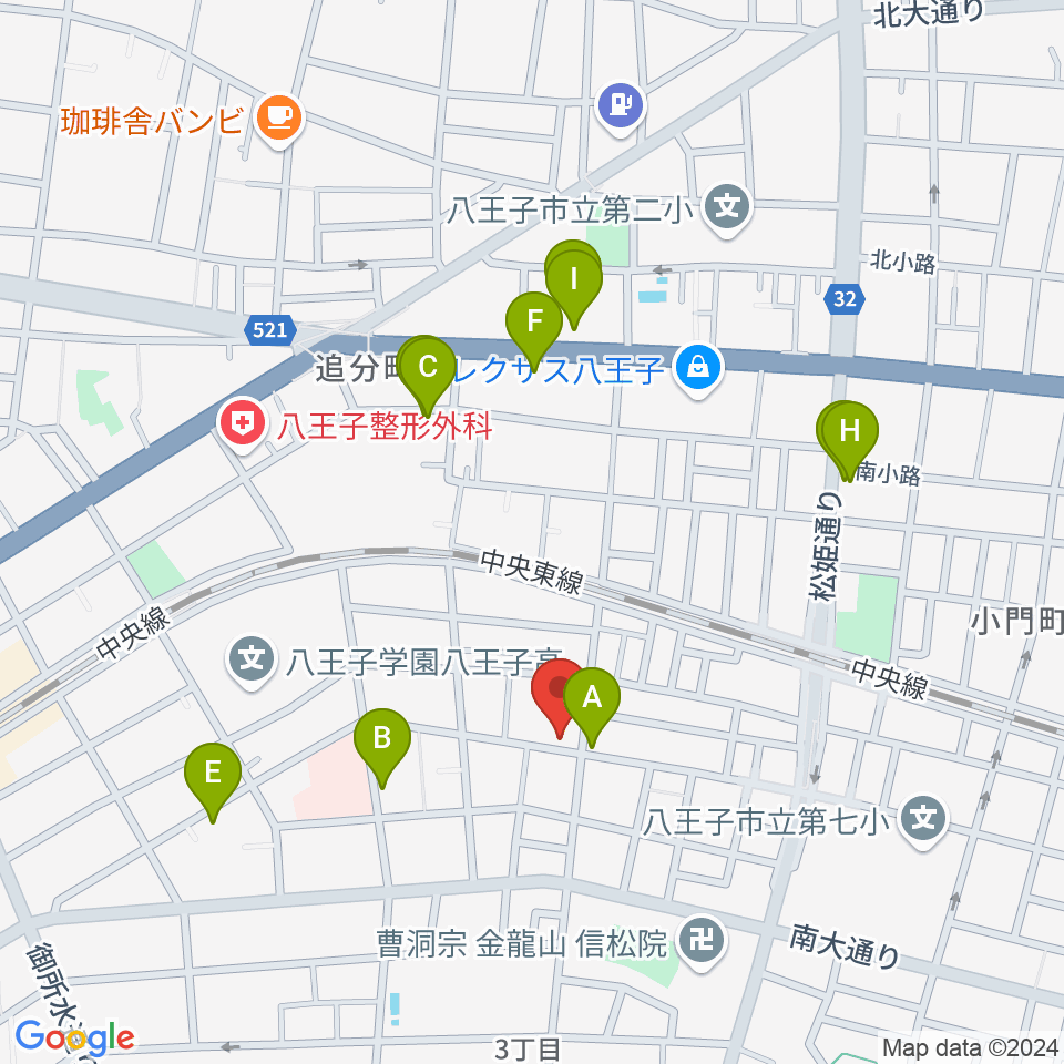 スタジオオルウェイズ周辺のファミレス・ファーストフード一覧地図