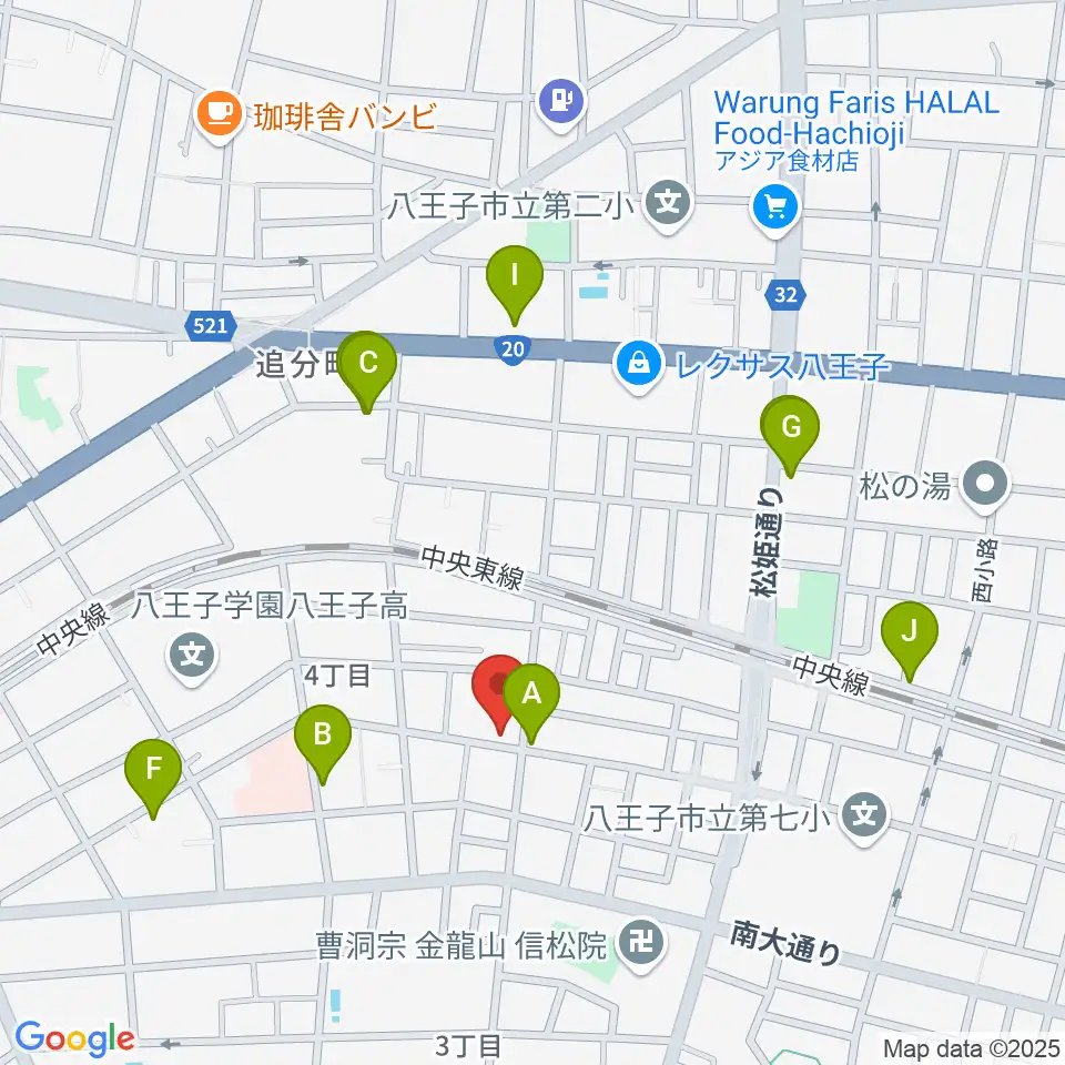 スタジオオルウェイズ周辺のファミレス・ファーストフード一覧地図